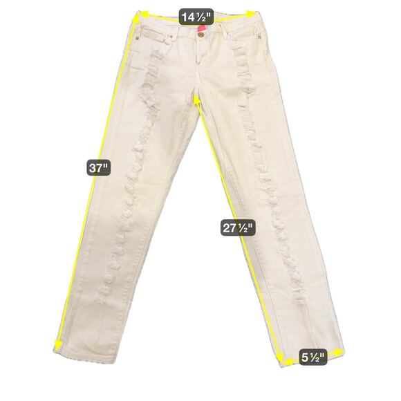 Unbranded-Womens Jeans Distressed Skinny-White-size 13 - Picture 2 of 11